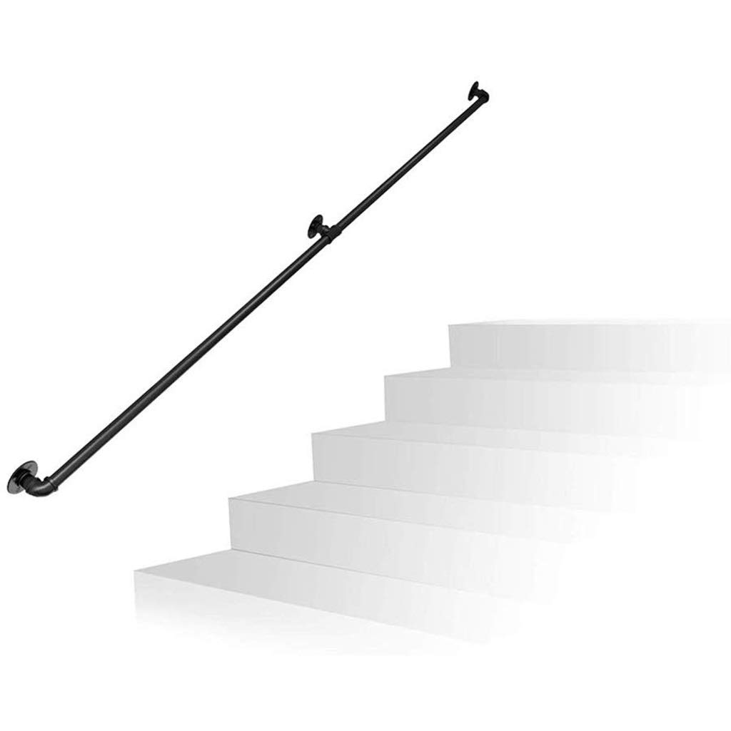 Main courante d'escalier tube de fer noir kit de fixation murale pour escalier intérieur de maison