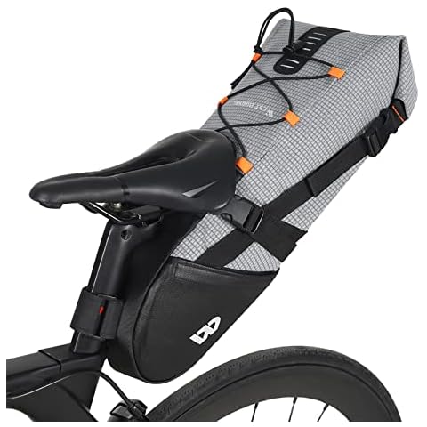 Lixada Fahrrad Satteltasche wasserdichte 10L Fahrradsitztasche Rennrad Mountainbike Hecktasche Fahrradtasche Cover