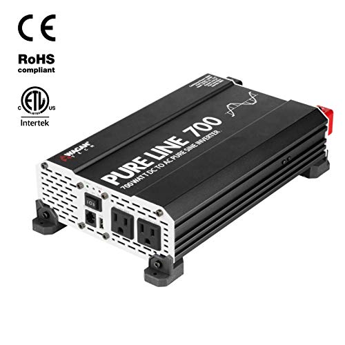Wagan EL3802 Pure Line 700 Watt Power Inverter, 1400 Watt Peak Surge Power