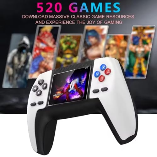 Image of Drumstone (𝐒𝐩𝐞𝐜𝐢𝐚𝐥 𝟏𝟓 𝐘𝐞𝐚𝐫𝐬 𝐖𝐚𝐫𝐫𝐚𝐧𝐭𝐲) Handheld Game Console with 520 Built-in Retro Games - Portable Rechargeable Video Game Player for Kids & Adults - 3-Inch Screen, Classic