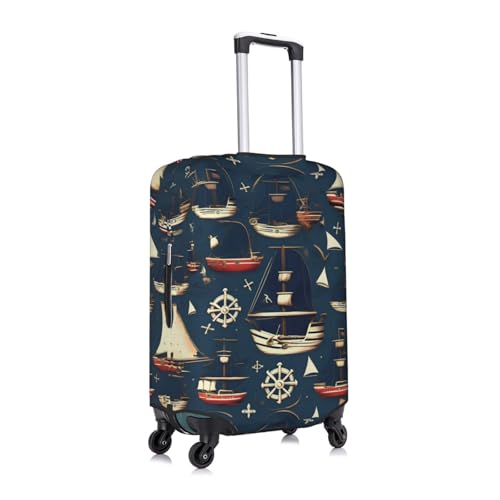 Nautical Sailing Pirate Theme Print Luggage Cover For Suitcases, Travel Case Protector, Simple & Convenient Installation3