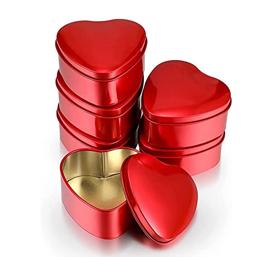 Caja de latas de metal con forma de corazón con cajas, caramelos vacíos para el día de San Valentín y cumpleaños