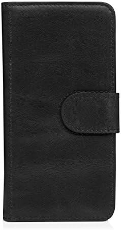 iPhone 7 Case Pipetto Magnetic Wallet Case for iPhone 6/6S/7/8 [Large] - Premium Genuine Leather with 4 Card Slots and Stand Feature - Wallet Cover with Detachable Magnetic Shell - Black