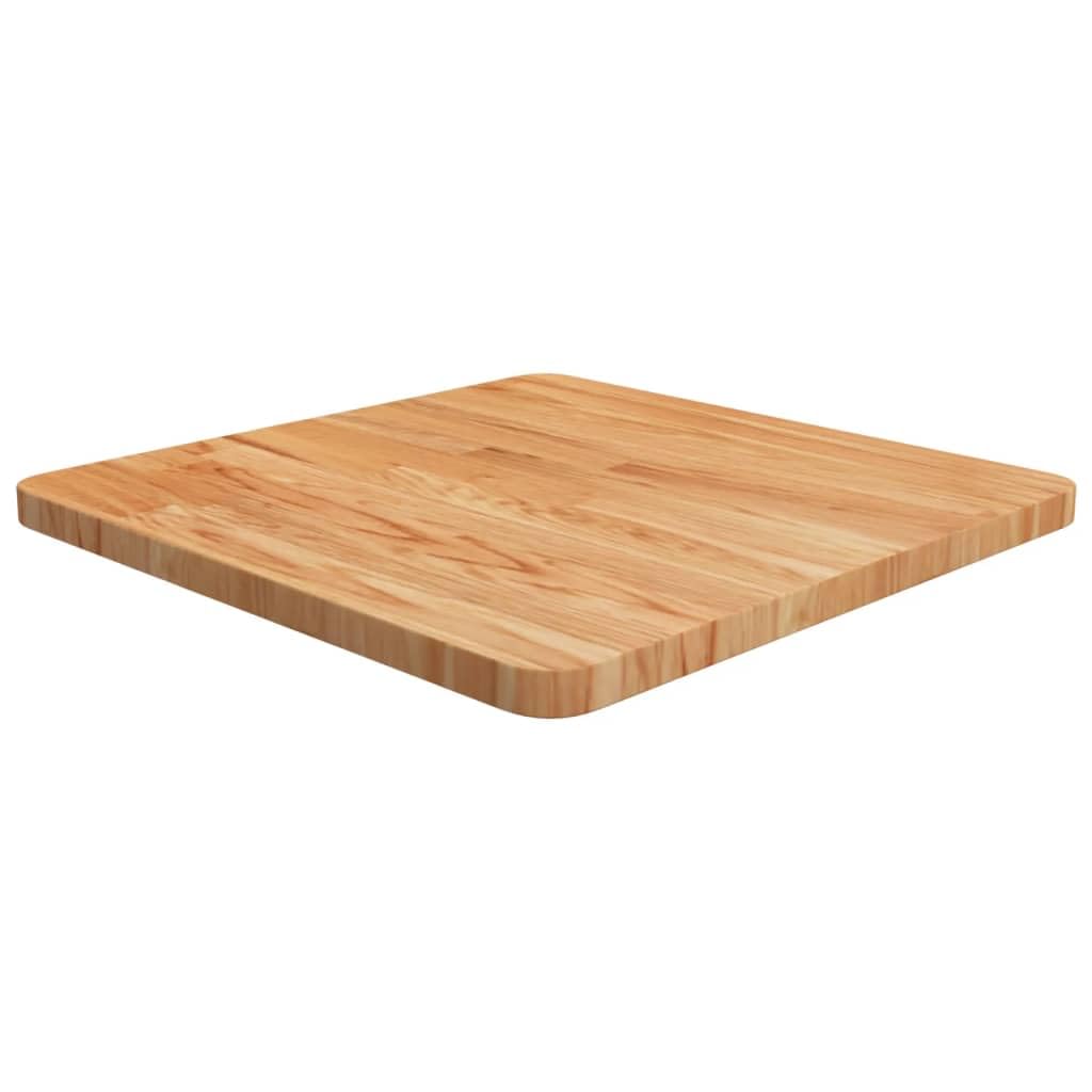Plateau de table rustique pour salle à manger en chêne traité - Plateau de table carré en bois de chêne à construire soi-même et à décorer soi-même - 50 x 50 x 2,5 cm - En bois massif de chêne