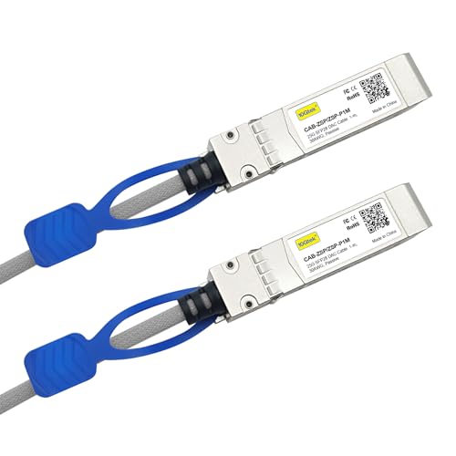 Image of 10Gtek 25GBASE-CR SFP28 to SFP28 Passive Cable, 32AWG, for Cisco SFP-H25GB-CU1M, Ubiquiti UC-DAC-SFP28, Supermicro, Mikrotik, Arista and More, Nylon Braided Jacket, 1-Meter(3.3ft)