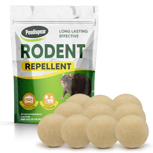 Pesdispear Rat Repellent, Mouse Repellent, Rat Deterrent, Rodent Control Anti Mice More Humane Than Mouse Trap and Ultrasonic Repellent for Indoor Outdoor10P