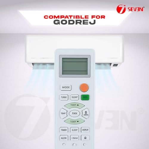 Image of 7SEVEN Compatible with Godrej Ac Remote Original Model 131D 433kHz Suitable for Split Window and Cassette 1 1.5 2 Ton Air Conditioner Choose Remote When Each Key Match Exactly