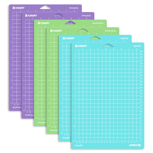 XINART Lot de 6 tapis de découpe pour Cricut Joy Xtra (StandardGrip/LightGrip/StrongGrip) - Variété de tapis de découpe adhésifs compatibles avec accessoires Cricut Joy Xtra - 21,6 x 30,5 cm