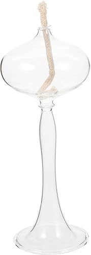 ARTIBETTER Lámpara de aceite de cámara lámpara de queroseno transparente de cristal, farol de aceite clásico, lámparas de huracán vintage con mecha