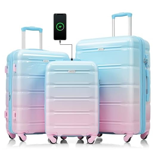 Merax Hardshell Luggage Set with USB Port