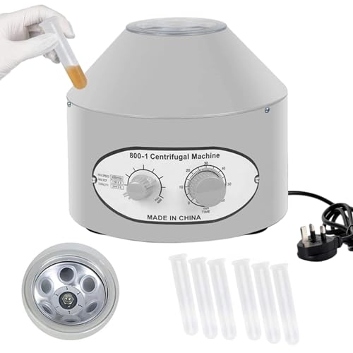 Yanxora Portable Desktop Electric Centrifuge Machine Desktop Electric Lab Laboratory Medical Centrifuge Machine 4000rpm with Timer and Speed Control Equipment Practice for Biology Medical