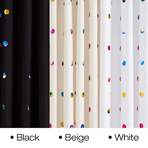 Black Shower Curtain For Bathroom Metallic Polka Dots Shower Curtains For Kids Decorative Water Resistant Hookless Shower Curtain For Bathroom Hotel Spa With Grommet Machine Washable 70" Wx72 L #TOP2