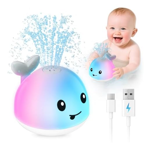 Baby Bath Toys for Kids Ages 1-3 & Babies 6-12 Months, Light Up Whale Sprinkler Water Pool Toys for Toddlers 2-4, 1 Year Old First Birthday Gifts for Infant Boys & Girls or Newborn Essentials