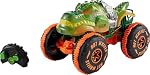 Hot Wheels Monster Trucks Remote-Control Toy Vehicle, 1:15 Scale Rageasaur RC with Grip Action Tires for Off-Roading & Wheelie Stunting