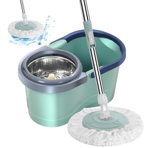 Juego de escurridor, cubo de fregona spnn, limpiador automático de suelos para el hogar, cubo de fregona de fácil limpieza para cocina, sala de estar, balcón, sala de estudio, diseño duradero que