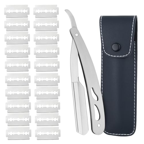 Kit de navaja de afeitar Quesuc para hombre, manual, profesional, para rostro, clásica, de precisión, vintage