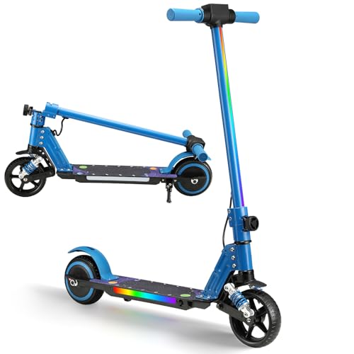 Patinete Eléctrico Para Niños, Actualización Con Frontal Led Y Luces De Pie, Motor De 130 W, Altavoz Bluetooth, Alcance De 8 Km, Capacidad De Carga De Hasta 70 Kg, Para 3-12 Niñas Azul Patinete Eléctrico Para Niños, Actualización Con Frontal Led Y Luces De Pie, Motor De 130 W, Altavoz Bluetooth, Alcance De 8 Km, Capacidad De Carga De Hasta 70 Kg, Para 3-12 Niñas Azul