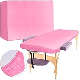 Mixweer 30 Pcs Fitted Massage Table Sheets Soft Non Woven Spa Bed Cover Disposable Bed Sheets Breathable Massage Table Protective Cover 39' x 87' for Beauty Salon Facial Body Skincare (Pink)