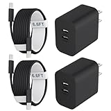 Phone 15/16/17 Pro Max Charger Fast Charging, 20W Dual Port USB C Charger Block with 6.6FT Long USB C to C Charging Cable Cord for Phone 17 16 15 Pro Max/17 16 15Pro/15/1615Plus,Air