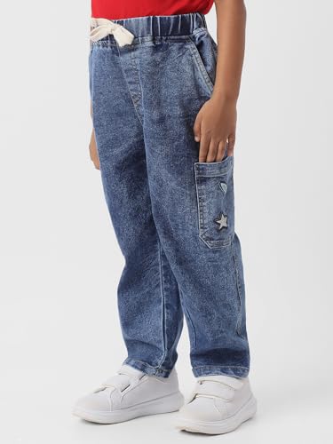 Image of Nautinati Boys Cotton Denim Jeans with Value-Added Detailing | Age 2-10 Years