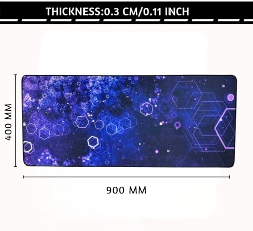 Image of Saco XXL Gaming Mouse Pad for PC - Large Desk Mat 900x400x3mm, Extended Non-Slip Rubber Base, Waterproof Surface, Galaxy Hex Pattern, Big Keyboard Mouse Pad for Office & Home Setup