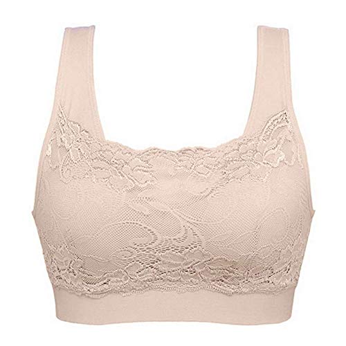 IQYU Ropa interior sexy para mujer, con alambre inferior acolchado para yoga, sin mujeres, 3 unidades, elástico, push-up, conjunto de deportes, ropa interior para embarazo, caqui, XXXL