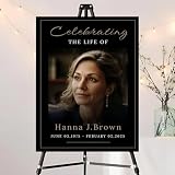 Editable Black Modern Celebration Of Life Welcome Sign, Funeral Welcome Sign with Photo, Celebration Of Life Decoration, Memorial Sign, Funeral Décor, Funeral Program, In Loving Memory Sign