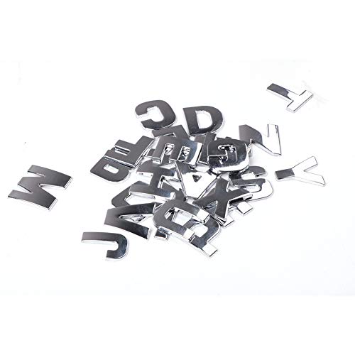 Runmind 26Pcs 3D Chrome Car Letters Emblem Sticker, Diy Alphabet Letter Number Symbol Badge Decal, Metallic Silver Letters Decal For Auto Truck Rv (A To Z) #TOP1