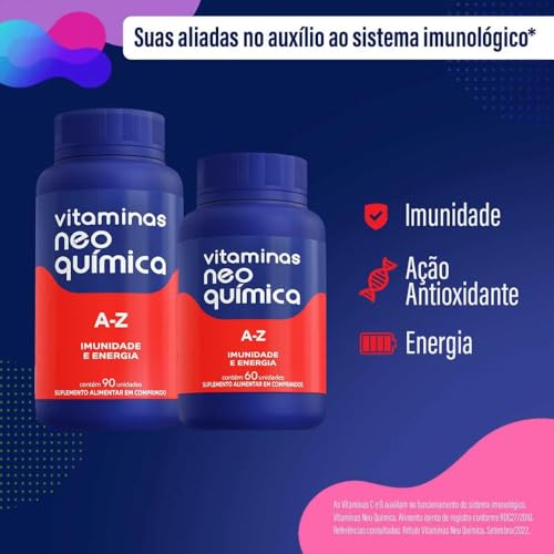 Vitamina Neo Química A-Z Imunidade e Energia Com 60 Comprimidos