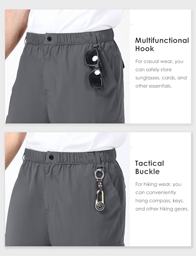 Men's Casual Cargo Shorts 9" Lightweight 6 Pockets Stretch Quick Dry Summer Shorts for Hiking Golf Trips Fishing4