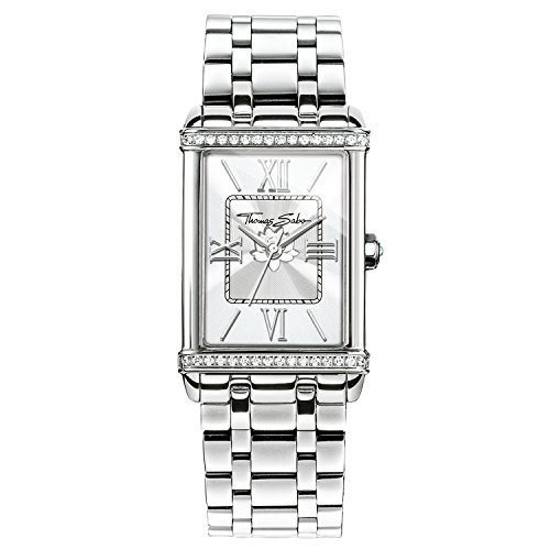 Thomas Sabo Damen-Armbanduhr Analog Quarz Edelstahl WA0231-201-201-32x25 mm