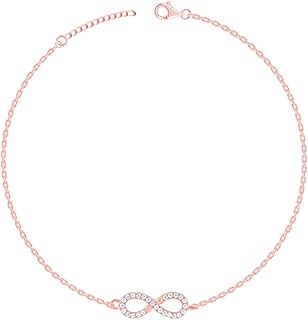 giva 925 Silver Rose Gold Infinite Charm Anklet | Gifts for Women and Girls | With Certificate of Authenticity and 925 Stamp | 6 Months Warranty-picture-49