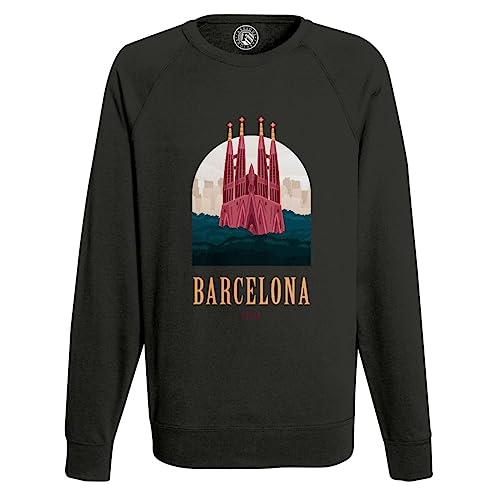 Sweatshirt Barcelone Homme Espagne avec Graphique Sagrada Familia Souvenir de Voyage
