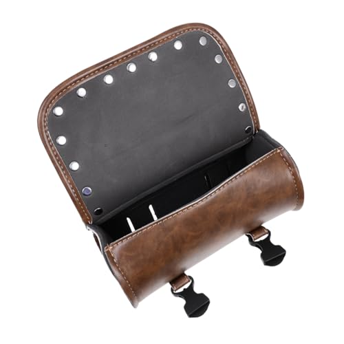 Sacoche latérale en cuir pour moto idéale pour vos road trips et rangement d'outils sur guidon
