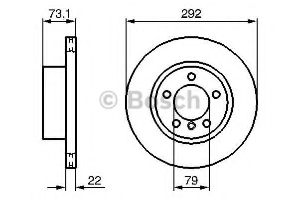 Discos De Freno Delanteros BOSCH – 2 Unidades, 292 Mm De Diámetro, Altura 73,1 Mm, Espesor 22 Mm | Compatibles Con BMW Serie 1 Y 3