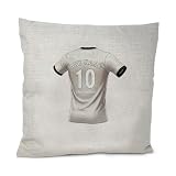 UNIGIFT Personalisiertes Geschenk - Abertawe Fan 40x40 cm Kissenbezug Premium Leinenoptik (Weißes Fußballtrikot Design) Benutzerdefinierter Name Sofa Kissenbezug - South Wales SA1 Club