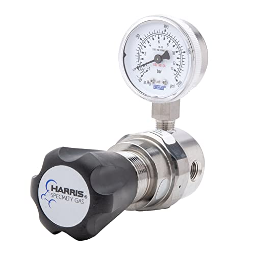 High-Purity Stainless Steel Nitrogen, Helium, Argon, Carbon Dioxide, Hydrogen, Oxygen Regulator 0-125 PSIG