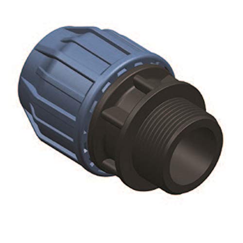 Elysee - Acople de PP, transición a AG, rosca de conexión a AG 20 mm x 1/2 AG para tubería de polietileno, DVGW, certificado para agua potable