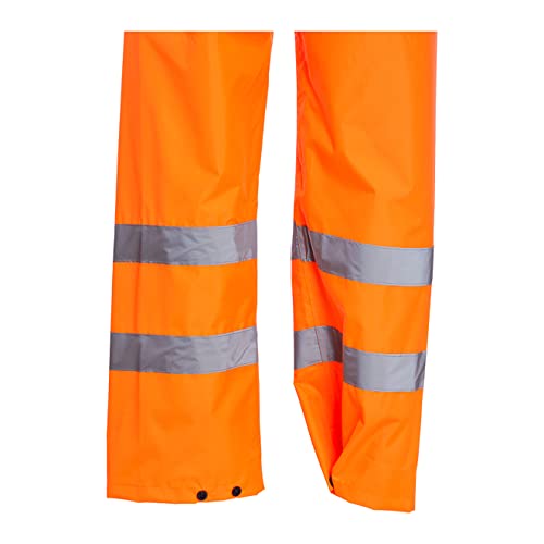 Blackrock Orange Hi Vis Waterproof Overtrousers, Reflective High Viz Visibility Safety Work Trousers Men's and Women's, Rain Waterproof Pants, Workwear Overalls, Fully EN Certified - Size Medium - Image 5
