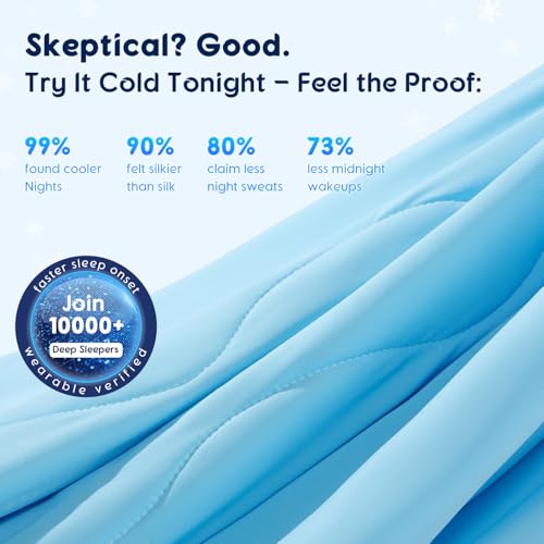 Image of Cooling Blanket for Hot Sleepers & Night Sweats - Cooling Comforter, Breathable Lightweight Double-Sided Summer Bedding, Breathable Soft All Season (Sky Light Blue, Queen(90 inchx90 inch))