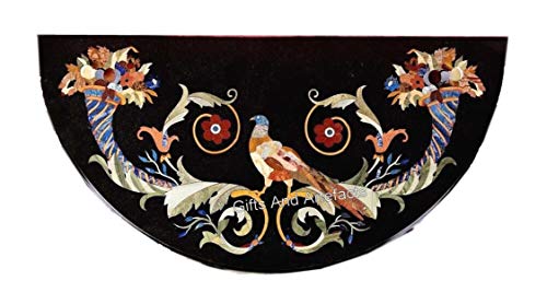 Mesa de consola con incrustaciones de mármol de 24 x 48 pulgadas con diseño de naturaleza para decoración del hogar Cover