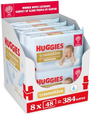 Huggies Extra Care Sensitive Baby Wipes - 8 Pack (384 Wipes) – Pl...