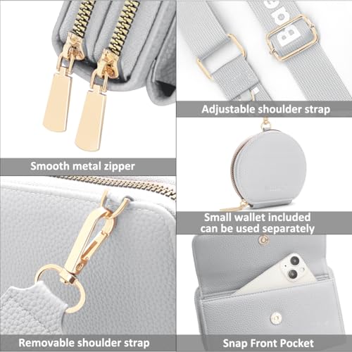 Crossbody Bag for Women Small Shoulder Handbag Leather Cell Phone Purse Wristlet Clutch Wallet with Card Slots4