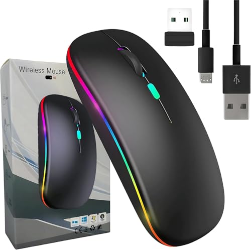OOYES Rechargeable Bluetooth Wireless Mouse with RGB Backlight