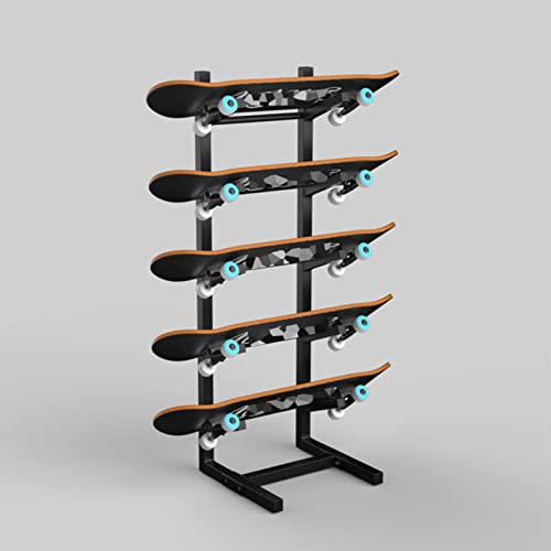 Scaffale da pavimento in metallo per tavola da surf e sci, espositore salvaspazio per organizzare surf, skateboard e snowboard