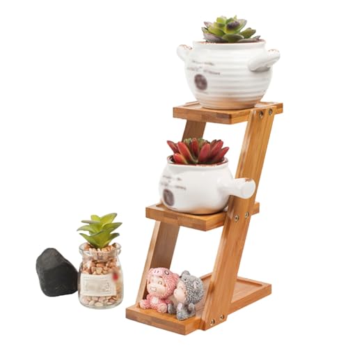 Supporto per Piante, Scaffale Porta Piante, Scaffal Porta Piant, Scaffale Portavasi a 3 Piani Espositore per Fiori Scaffalatura Fiorier per Porta Piante In Legno, Porta Fiori Interna