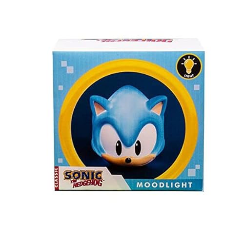 Fizz Creations Sonic The Hedgehog 3D-förmiges Sonic-Kopf-Stimmungslicht. Sonic Soft Glow Nachtlicht. Geformtes Gaming-Licht. Offizielles Lizenzprodukt von Sonic The Hedgehog Cover