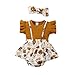 RMBLYfeiye Babykleidung Set Baby Mädchen Rüschen Fliegende Ärmel Oberteil Shirt + Hosenträger-Shorts Mit Blumendruck + Haargummiset 3-teiliges
