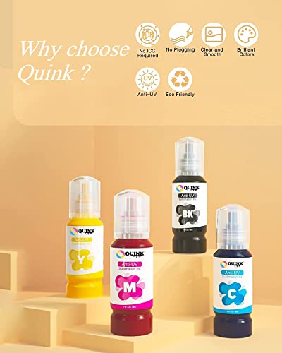 QUINK Sublimation Ink for Epson L3110, L3115, L3116, L3150, L1110, L3151, L3152, L3156, L5190, L4150, L4160, L6160, L6170, L6190 Printer (70gm x 4)... - Image 2