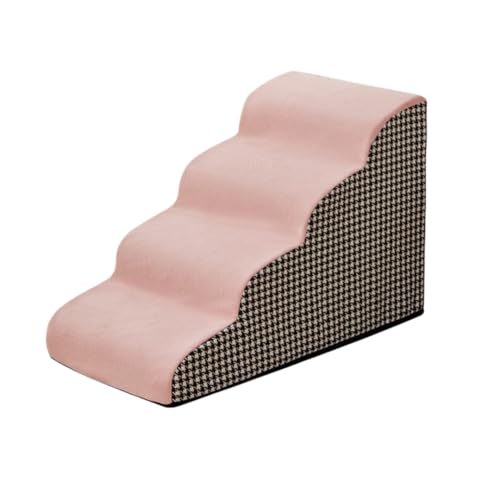 犬 階段 ステップ ペット階段 ドッグステップ 高密度 滑り止め付き 安定性 カバー取り外し可能 洗える 小型犬適用 足腰に優しい 3/4段 撥水 滑りにくい ペット 犬の階段 犬用階段 犬階段 滑り止め ペット用品 (3段:高さ35cm,ピンク)